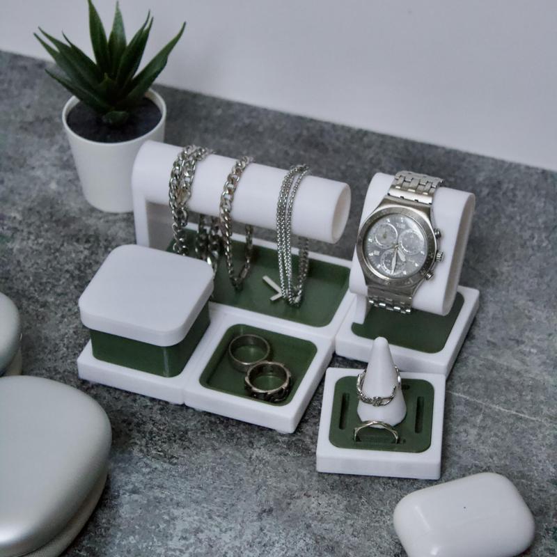 modular jewelry organizer XL-set | 7 Elements | GRIDLINX | magnetic ring holder | bracelet stand | watch stand | earring holder