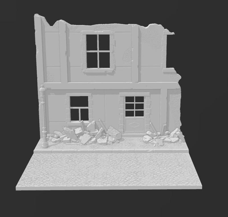 MA Models Street and ruined house WW2