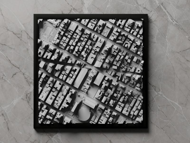 New York Midtown Manhattan 3D City with Frame