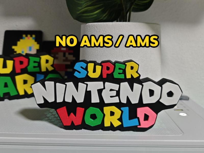 Super Nintendo World Logo / Sign (NO AMS/AMS)