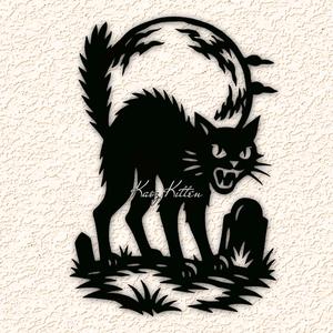halloween kitty cat WALL ART HOME DECOR
