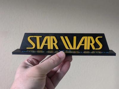 1976 Star Wars Pre-Publicity Logo + Stand   