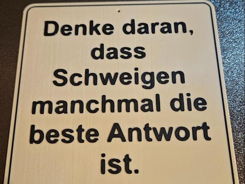 Quote sign "Silence"