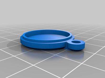 CR2032 Battery Case with fingernail or coin notch and keychain loop