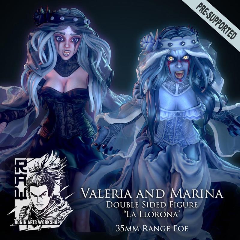 Valeria and Marina - Double Sided Figure of  La llorona 