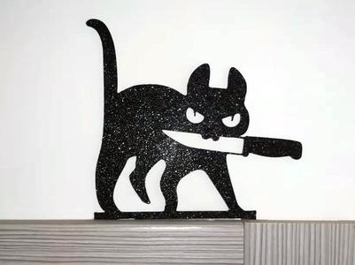 Halloween Cat Killer Door Corner 