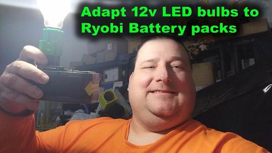 Ryobi to 12v E27 DC LED Bulb