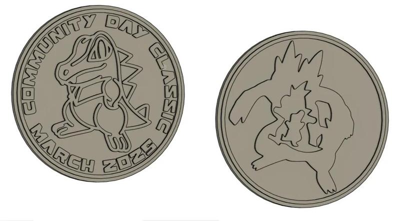 Pokemon Go Community Day Classic #100 coin - Totodile   