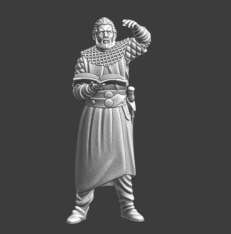 Medieval Knight reading from book