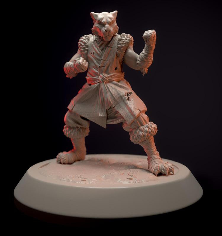 Panther-headed monk miniature