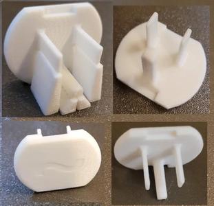 Outlet Plug Cover - no layer breaks in outlet (North American 120V Type B / NEMA 5-15P, CSA C22.2 No. 42, etc.)   