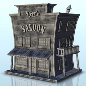 Saloon with balcony and chimney (5) - Six Gun Sound Desperado Old Chronicles Gunfight Gutshot Blackwater Gulch