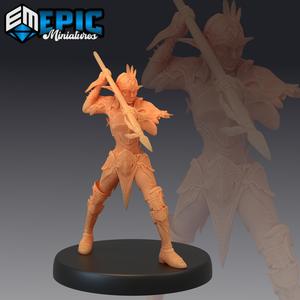 Elven Moon Runner Spear - Female Elf Warrior - Elvish Tribe
