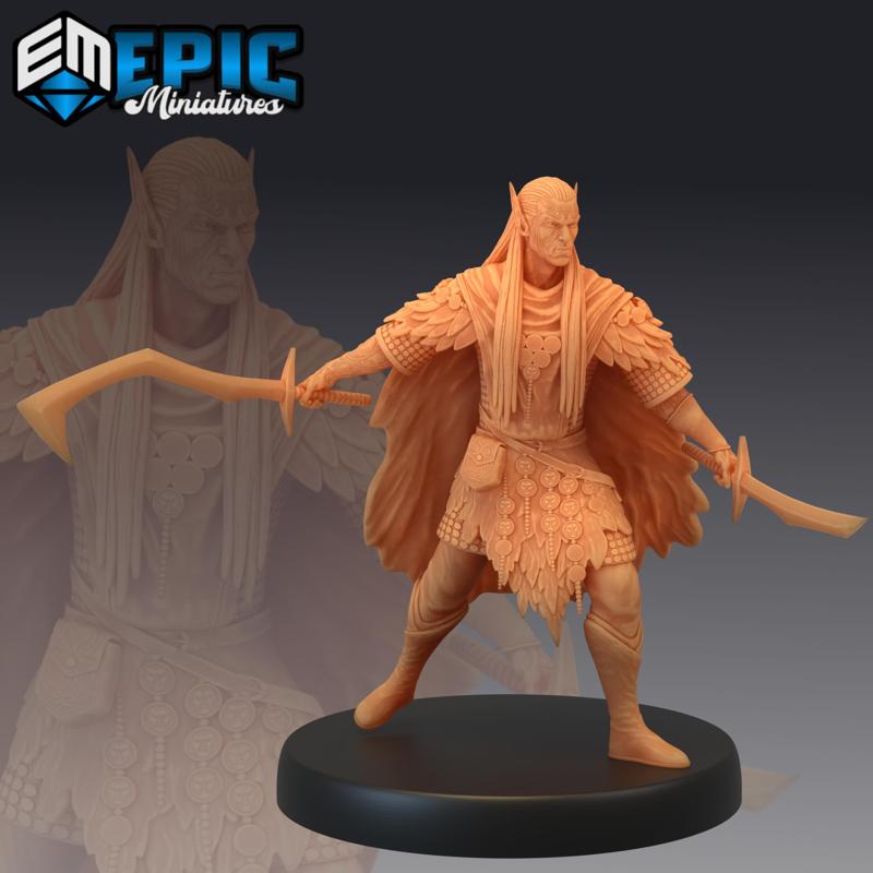 Fey Elf Summer Dual Swords / Male Forest Warrior / Fairy Elvish Tribe