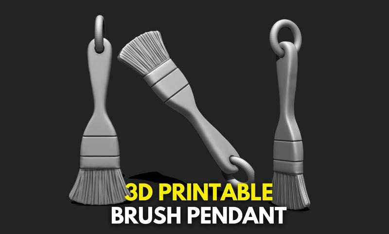 Brush Pendant - 3D STL File for 3D Printing