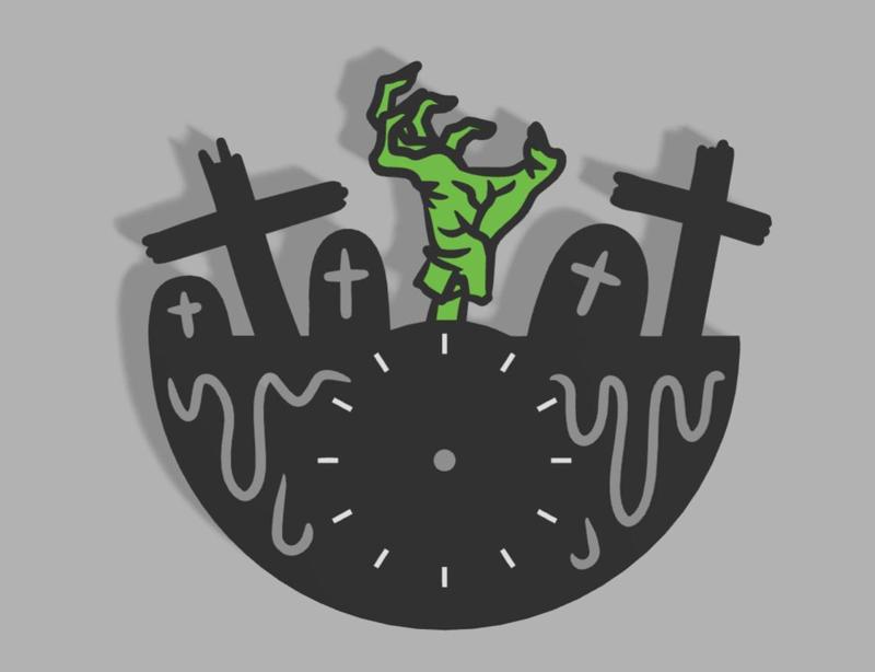 Zombie Hands Clock