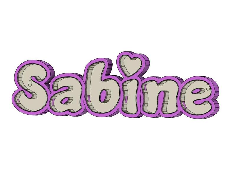 LED Name Lamp Sabine