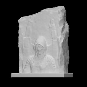Fragment of a funerary stele of a woman with a lamenting women