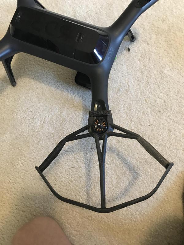 the 3dr solo propoller blade ptotector SOLO on front