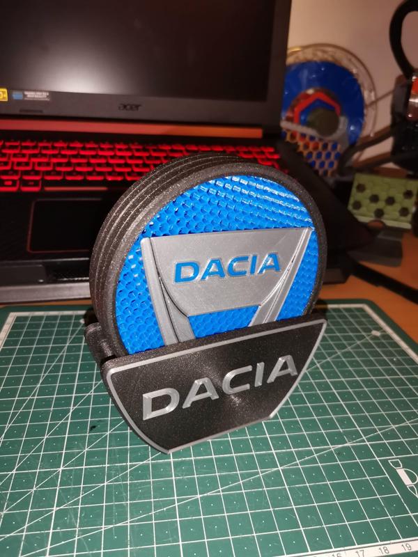 Dacia coaster + holder MMU2 (multimaterial)