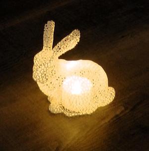 Voronoi Easter bunny fixed tea light