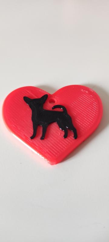 KEYCHAIN HEART CHIHUAHUA
