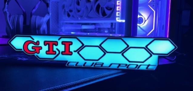 VW Golf GTI Clubsport Light Box LED sign