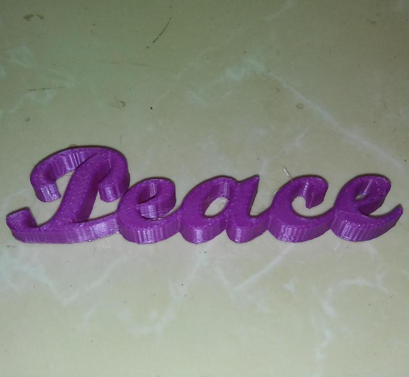 Peace Script Ornament IEC3D