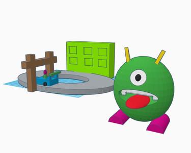 Buddyland Racetrack With Buddyland Character by Verkamp