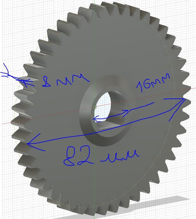Gear for shredder 82mm