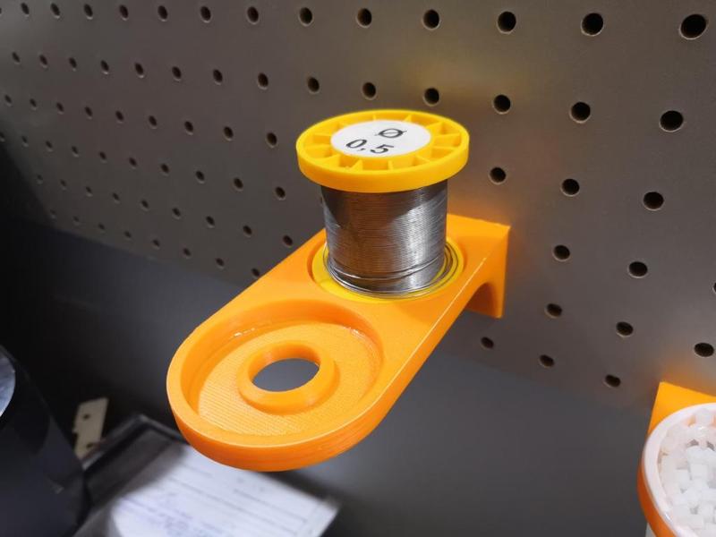 Pegboard solder alloy 55mm spool holder (25mm pitch, 5mm holes)