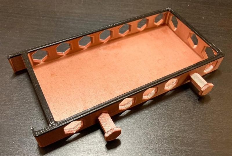 Double hook for scraper tool with storage basket