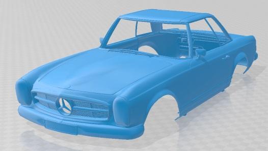 Mercedes Benz 280 SL Pagoda Hardtop Rigged 1969 Printable Body Car