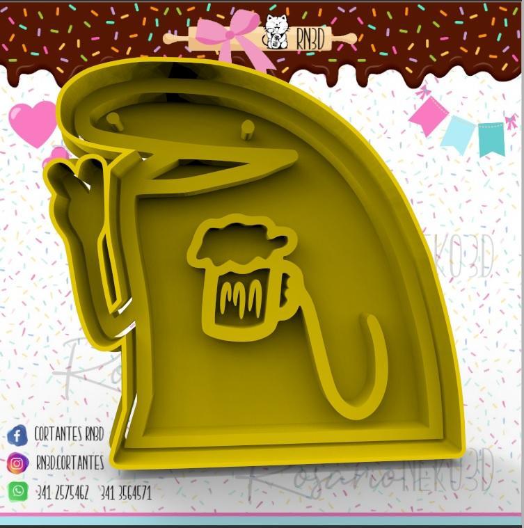 Flork chop cookie cutter - Flork beer cookie cutter