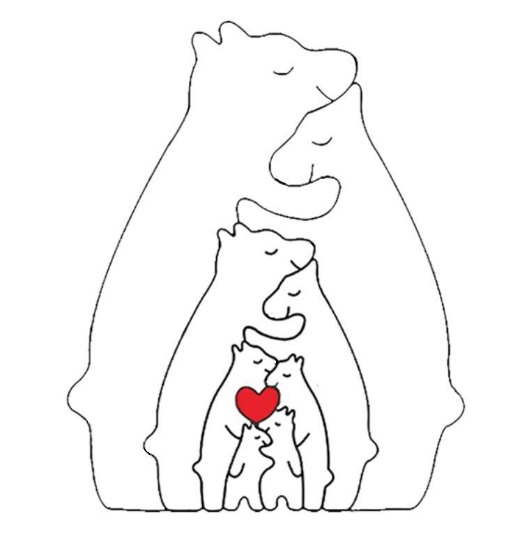 BEAR MAMA KID FAMILY FAMILY 8 DECOR puzzle