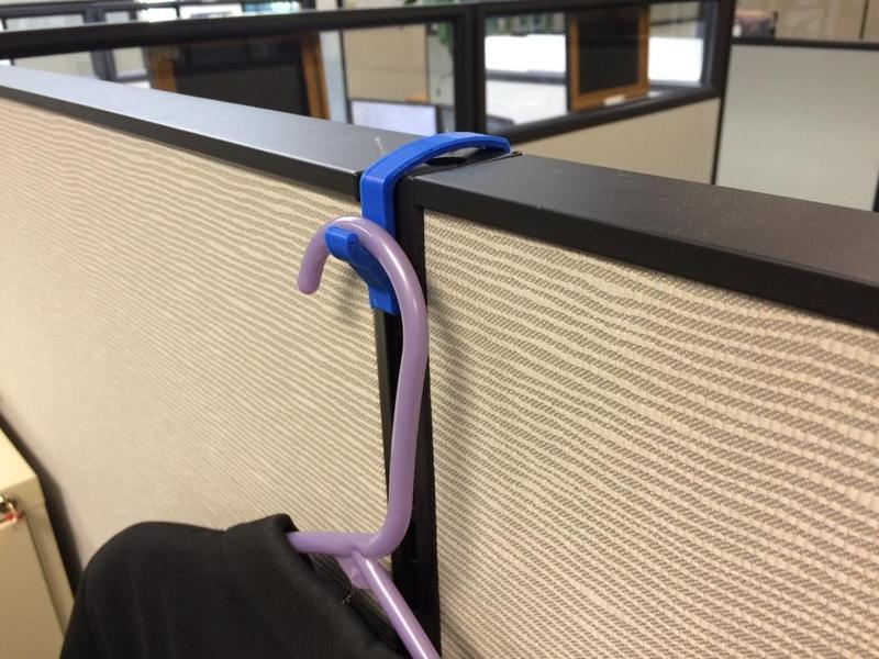 Coat hanger hook for cubicle wall 