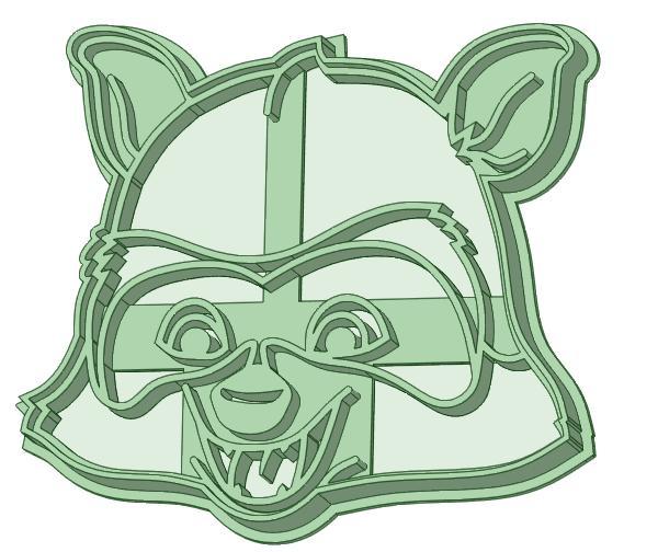 Raccoon RJ cookie cutter