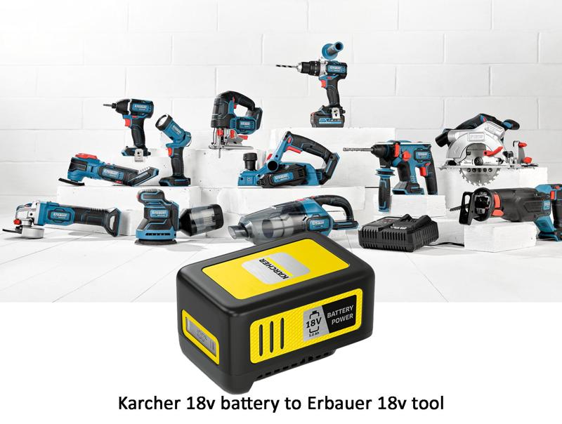 Karcher 18v battery to Erbauer 18v tool
