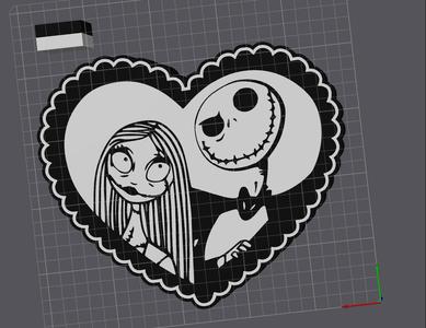 jack and sally love heart lightbox