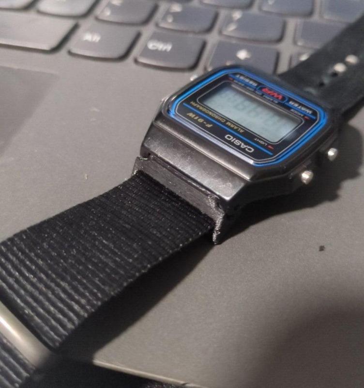 Casio F91W 20mm Nato strap adaptor