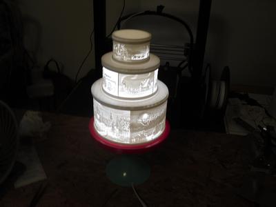 Christmas lithophane tier cake