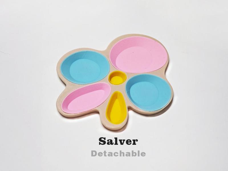 Paint splash art shaped shallow plate