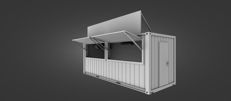 H0/TT Bar, Canteen and Ice cream stall set