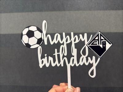 Happy Birthday Football Cake Topper 