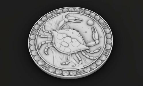 Cancer Zodiac Medallion 3D