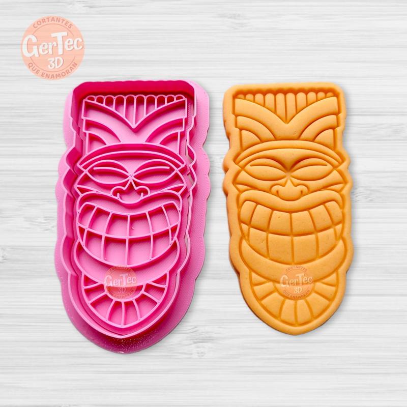 TIKI MASK Nº4 CUTTER WITH STAMP / COOKIE CUTTER TIKI MASK