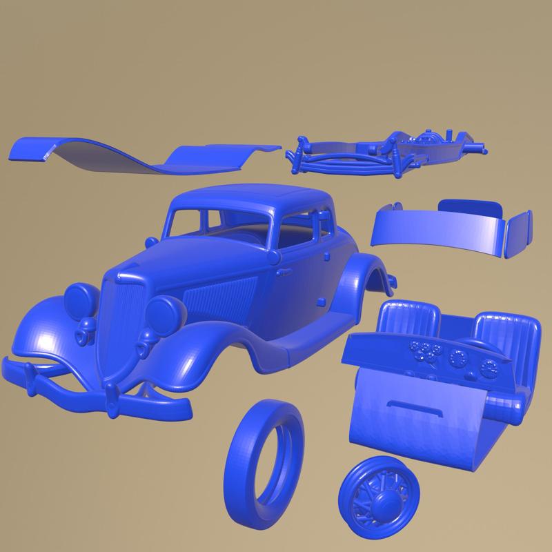 Ford Coupe 1934  PRINTABLE CAR IN SEPARATE PARTS