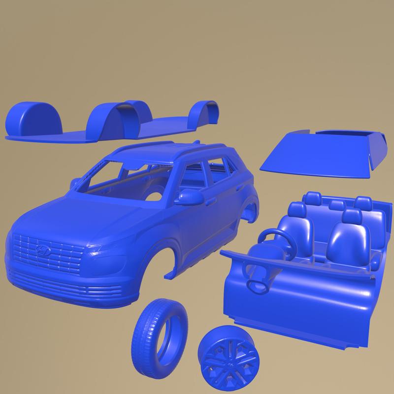 Hyundai Venue Turbo 2022 PRINTABLE CAR IN SEPARATE PARTS