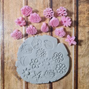FLOWERS MINI STAMPS - MINI FLOWER STAMPS SET X 12-1