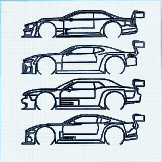 TC 2025 Ford, Chevrolet, Torino, Dodge silhouette wall art.